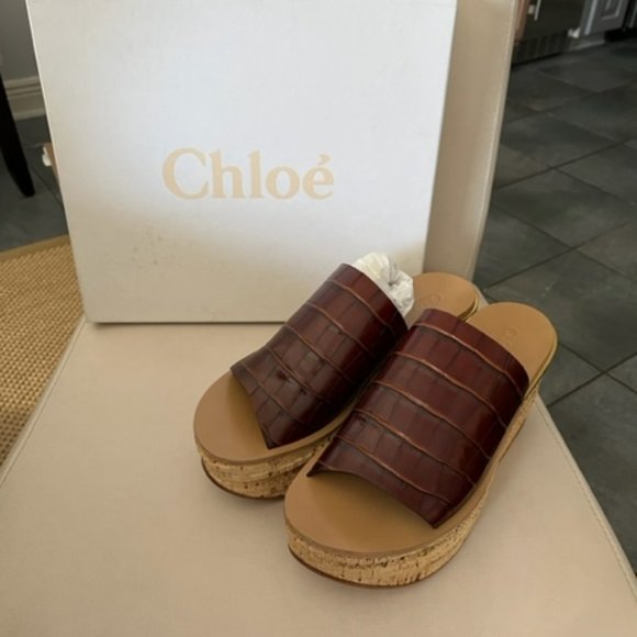 New Chloe' Camille Cork Wedges Size 40.5, in original box. - Picture 1 of 1